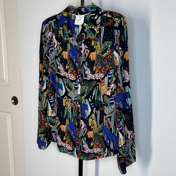 Anthropologie Art of Margaret Jeane Patterned Blouse - Picture 4 of 13